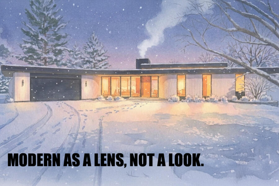 Modern as a lens, not a look.