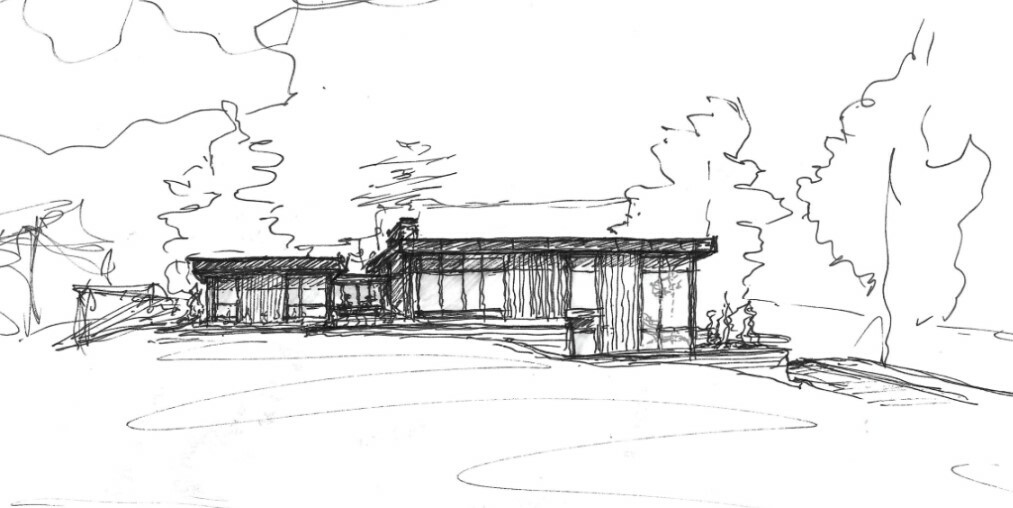 An early idea for a custom home along the southern shore of Bde Maka Ska in Minneapolis, MN